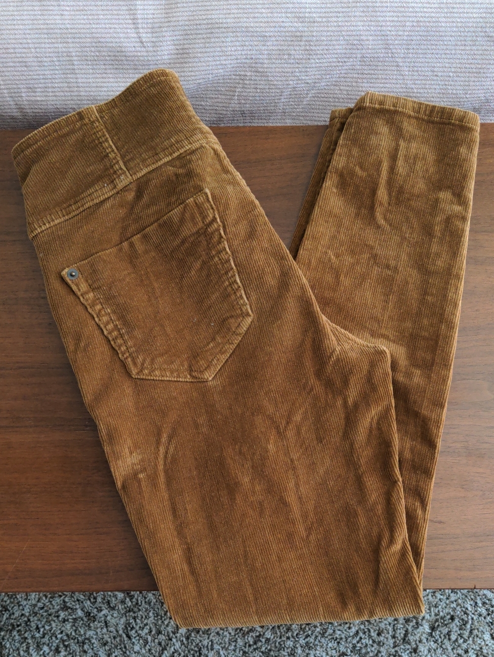 NOBO High-Rise Sculpting Skinny Corduroy Pants in Caramel